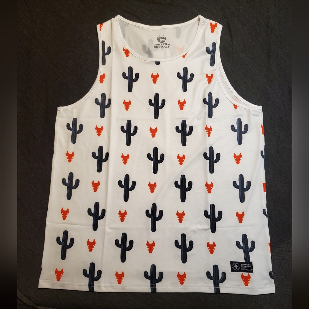 Raised By Coyotes cacti skulls beach golf hiking tank top 50 upf